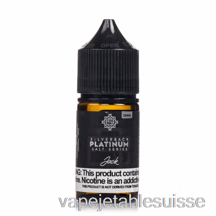 Vape Suisse Jack - Sels De La Série Silverback Platine - 30 Ml 25 Mg